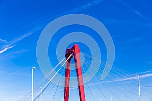 Top view of Willems bridge in Rotterdam