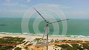 Top view of Windmills farm in Sri Lanka.