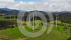 Top view of Windmills farm in Sri Lanka.