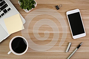 Top View Wood Office Desk Table