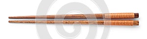 top view of wooden chopsticks
