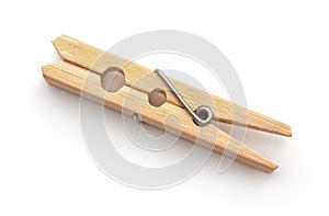 Top view of wooden clothes peg