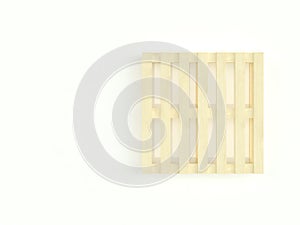 top view of wooden pallets on white background