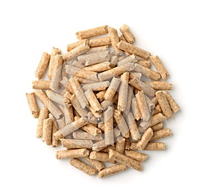Top view of wooden pellets photo