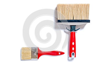 Professional house painter, work tools on a white background