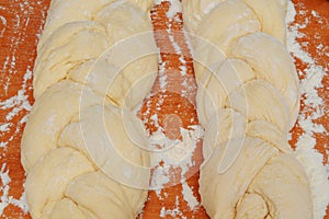 Top view of yeast twists