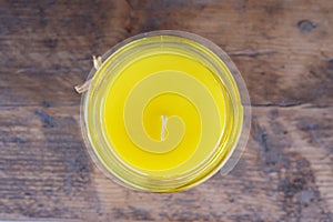 Yellow cintronella candle