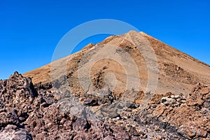 The top of the volcano in close-up. The sleeping volcano during its waiting