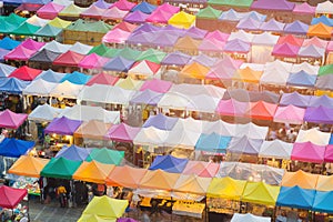 Top of walking night market multiple colour