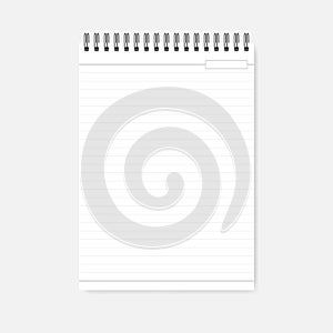 Top wire spiral lined A4 notebook with empty date header  mock-up