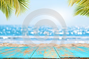 Empty ready for your product display montage. summer vacation background concept photo