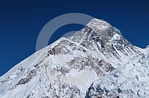 Top of the World - South-west Face of Mount Everest or Sagarmatha or Chomolungma or Zhumulangma 8848m view from Kala Patthar