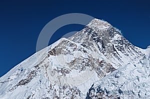 Top of the World - South-west Face of Mount Everest or Sagarmatha or Chomolungma or Zhumulangma 8848m view from Kala Patthar photo