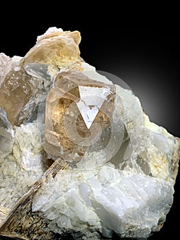 Topaz with muscovite and quartz microcline mineral specimen from skardu Pakistan