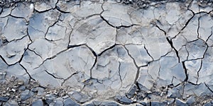 A Topdown View Of Ground Cracks Resulting From An Earthquake Creating Fissures And A Crushed Texture