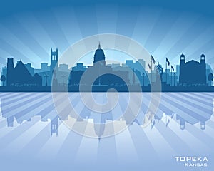 Topeka Kansas city skyline vector silhouette