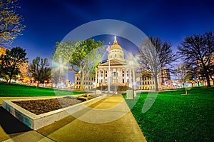 Topeka kansas downtown at night photo