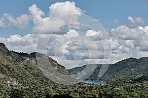 Topes de Collantes Natural National Park, Hanabanilla River, Cienfuegos, Cuba. Mountain landscape