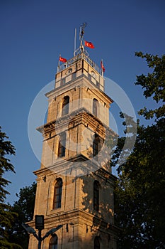 Tophane Clock Tower in Bursa, Turkiye