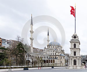 Tophane-i Amire Sanjak Tower and Nusretiye Mosque in Istanbul