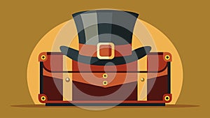 A tophatshaped steamer trunk evoking images of a bygone era of luxury and grandeur.. Vector illustration. photo