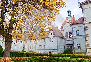 Topiary garden at autumn