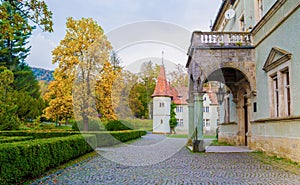 Topiary garden at autumn