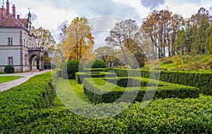 Topiary garden at autumn