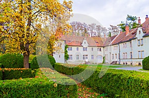 Topiary garden at autumn