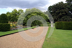 Topiary garden with ornament and parterre