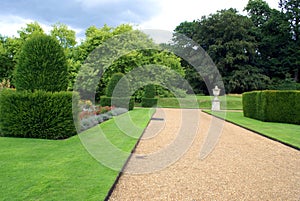 Topiary garden with ornament and parterre
