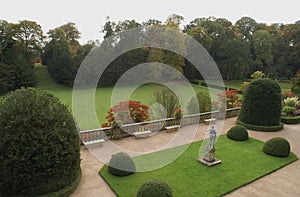 Topiary garden of Powis castle in England