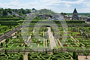 Topiary and kitchen garden in Villandry castle