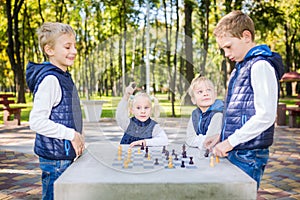 The topic children learning, logical development, mind and math, miscalculation moves advance. large family brothers and sister photo