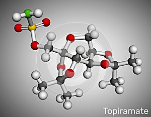 Topiramate molecule. It is sulfamate-substituted monosaccharide, anticonvulsant, antiseizure drug used in the control of epilepsy