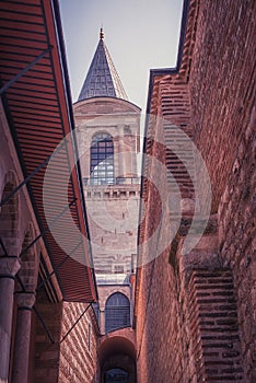 Topkapi Palace harem and tower in Istanbul, Turkey