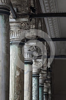 Topkapi Palace in Istanbul. Ancient architecture. Cloudy weather