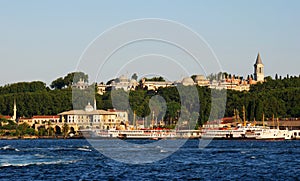 Topkapi Palace in Istanbul and Golden Horn photo