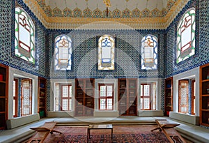 Topkapi palace reading room interior Istanbul Turkey