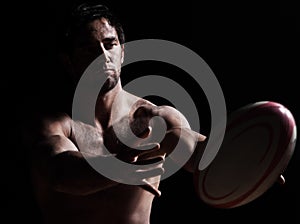 topless rugby man portrait