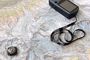 Topo map with GPS and compass