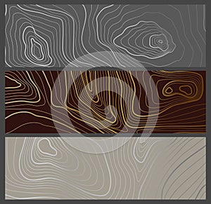 Topographic background. Contouring topographics, abstract mapping graphic landscape. Black map texture, dark gold line