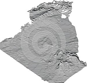 Topographic map of Algeria