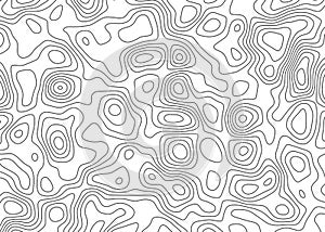 Topographic map backdrop. Conditional geography scheme and the terrain path. Contour line abstract background.