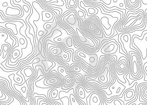 Topographic map backdrop. Conditional geography scheme and the terrain path. Contour line abstract background.