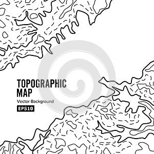 Topographic Map Background Concept. Elevation . Topo Contour . Isolated On White