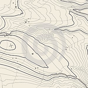 Topographic map background concept with space for your copy. Topography lines art contour , mountain hiking trail