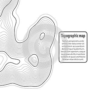 Topographic map background. Grid map. Contour. Vector illustration