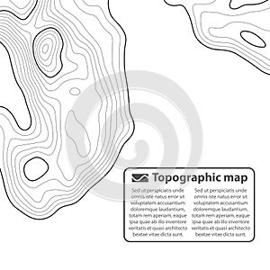 Topographic map background. Grid map. Contour. Vector illustration