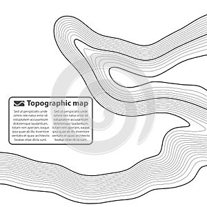 Topographic map background. Grid map. Contour. Vector illustration